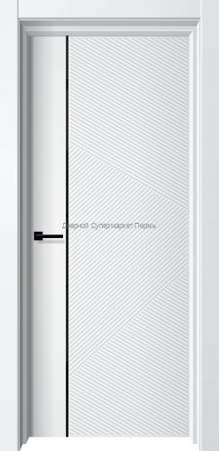 Дверь Cosmo 6, кромка ПВХ черная с 4х сторон, молдинг алюминий черный