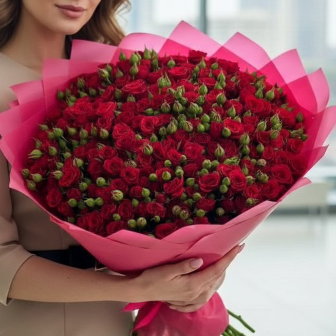 81 кустовая роза (Красная)