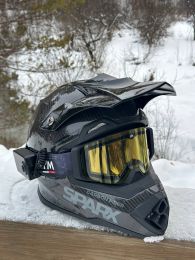 Шлем Горный Снегоходный с подогревом (карбон)
