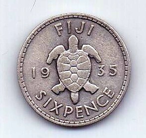 6 пенсов 1935 Фиджи Великобритания XF