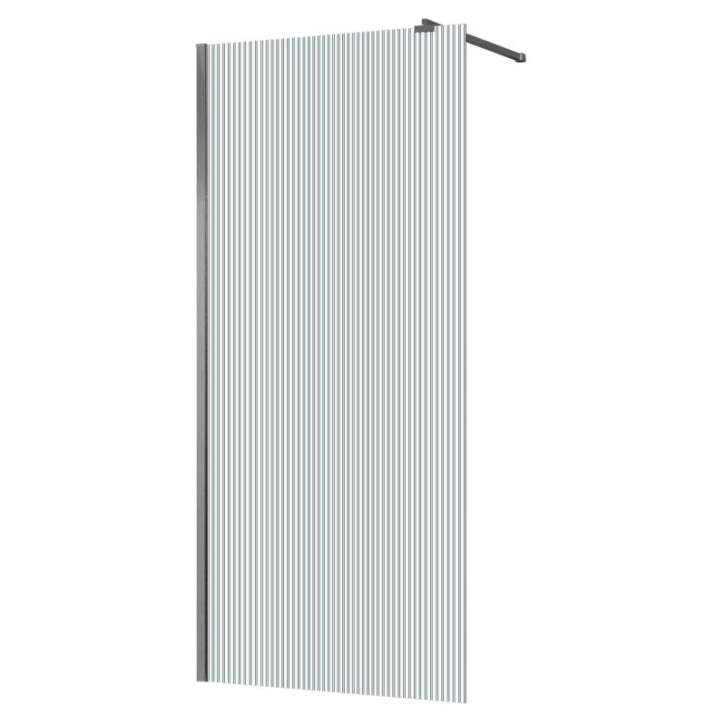 Душевая перегородка Azario Walk-in 90х195 рифленое стекло 8мм, профиль графит матовый AZ-251-90-MGR-CRF