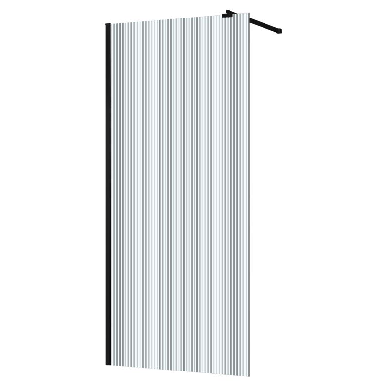 Душевая перегородка Azario Walk-in 120х195 рифленое стекло 8мм, профиль черный матовый AZ-251-120-MB-CRF