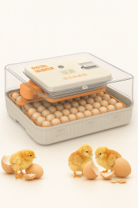 Инкубатор на 56 куринных яиц, с резервным питанием,  автоматическим переворотом и встроенным овоскопом