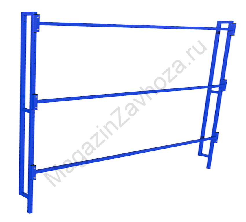 Односторонний настенный стеллаж для хранения 30 пар лыж