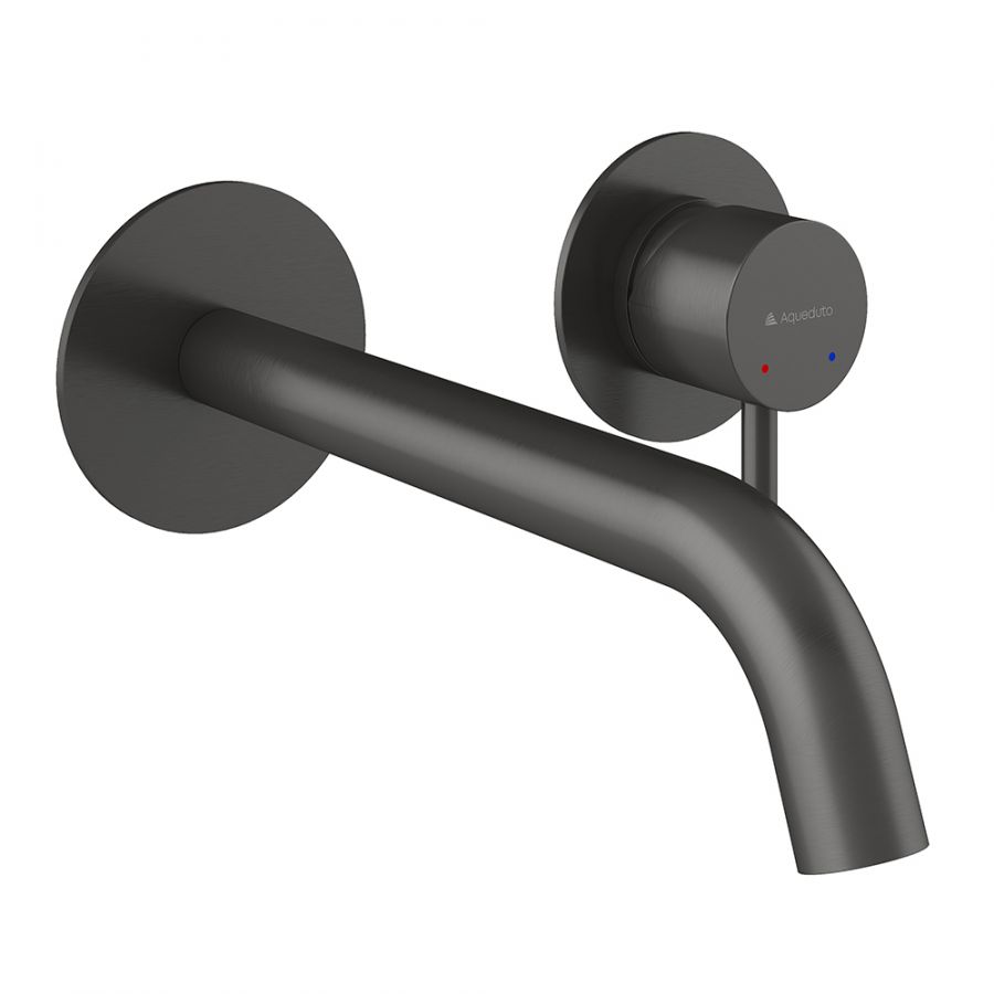 Aqueduto CANO Смеситель для раковины настенного монтажа со скрытой частью, оружейная сталь