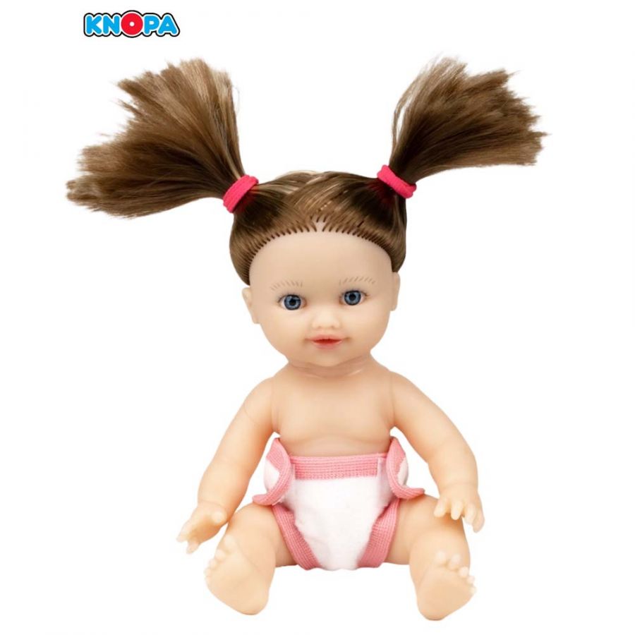 Пупс девочка в памперсе шатенка №1 (22 см)