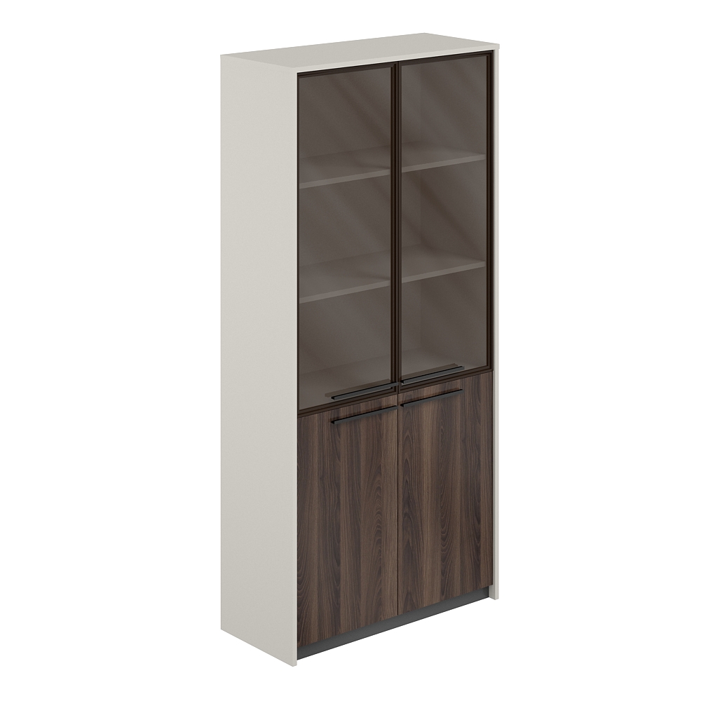 Шкаф средний с дверьми со стеклом в алюминиевой раме, 940х410х1226