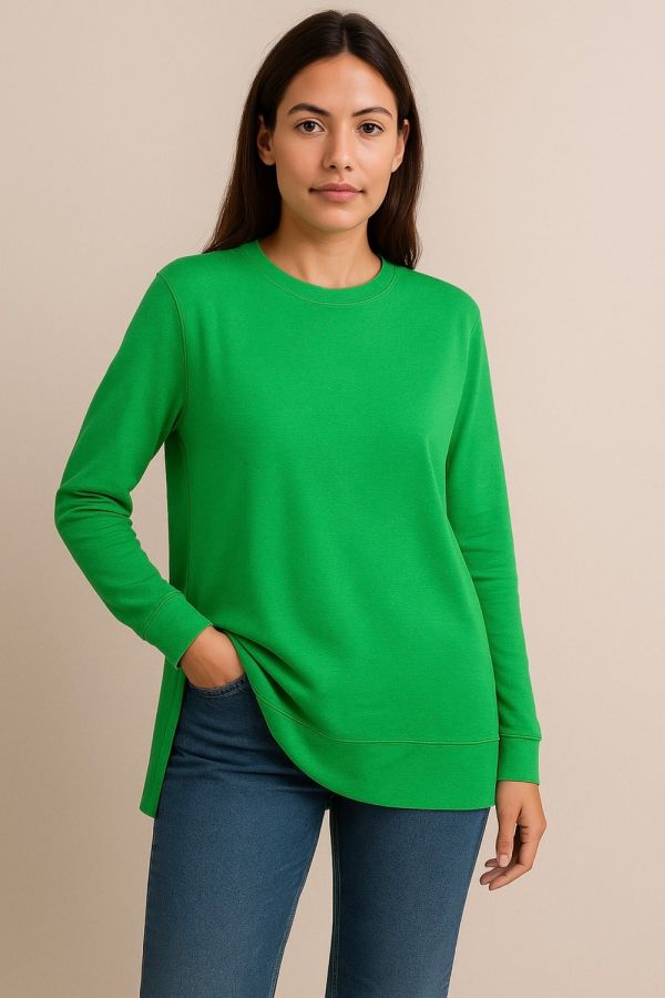 Женская худи с разрезами по бокам 007 [зеленый]