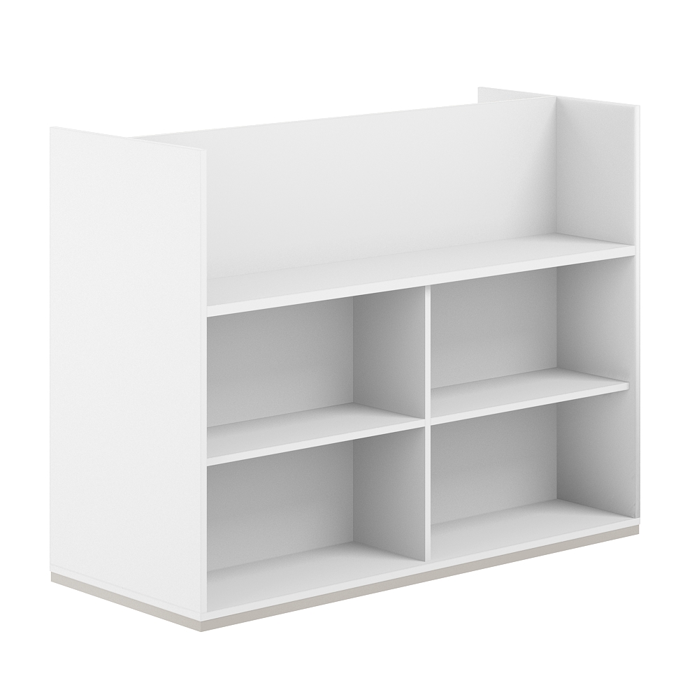 Стеллаж-комбо 2-стор. 1638, с экраном ЛДСП