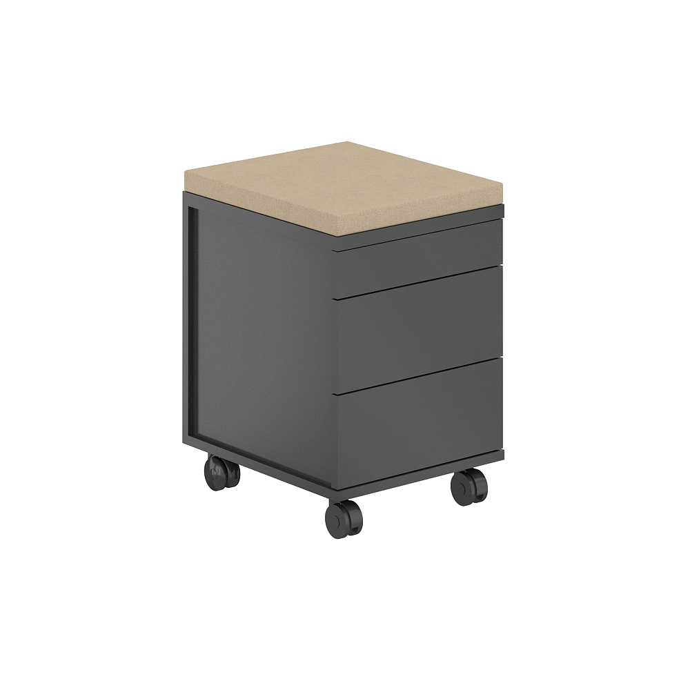 Тумба мобильная 2 ящика метаб.+лот.ящика+подушка