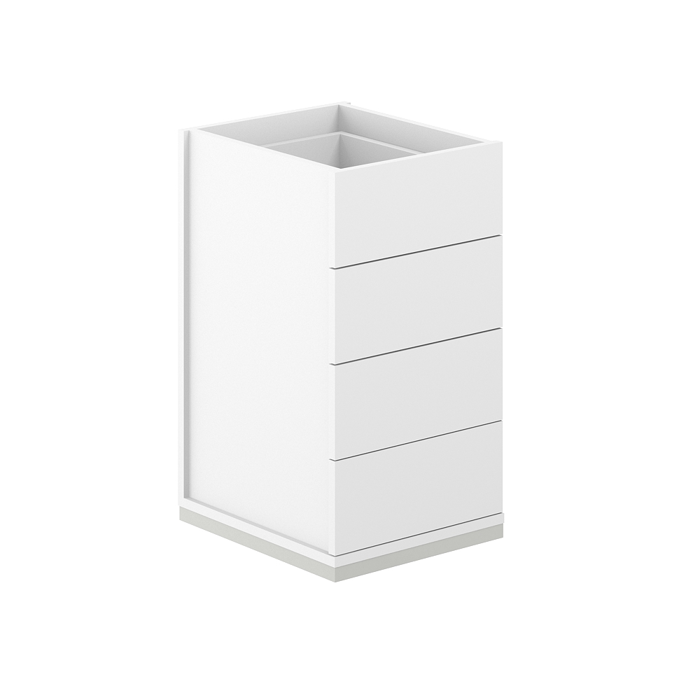 Тумба приставная 400х600х725 4 ящика метаб., с замком, без топа