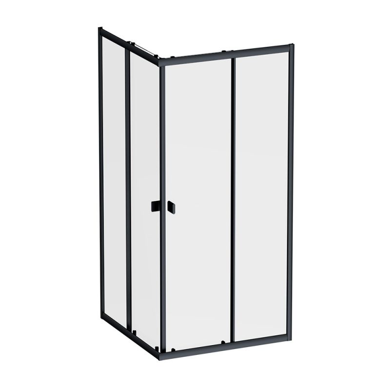 Душевое ограждение AM.PM Sense квадрат 90x90, черный, стекло прозрачное W76G-403-9090-BT