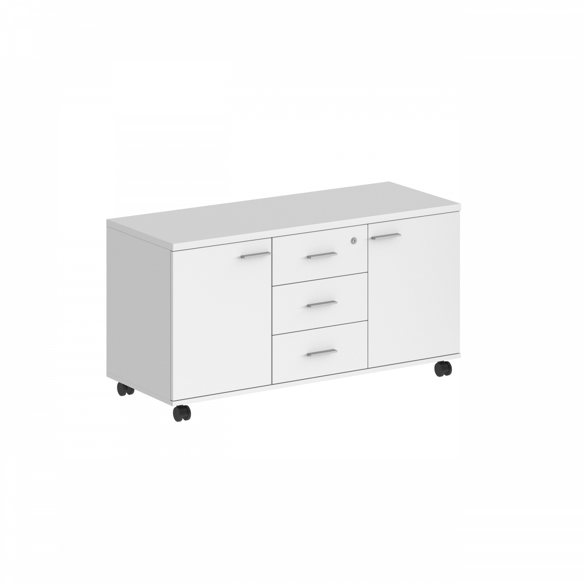 Тумба сервисная с 3 ящ. 1204х460х619 (метаб), с замком, 2 фасадами