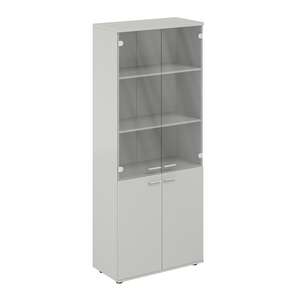 Шкаф высокий 800х400х1955, 4-х дв., со стеклом, з.ст HDF