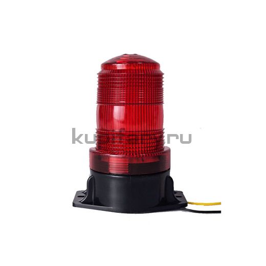 Маячок проблесковый светодиодный красный 135 мм 12/24 Вольт 18 LED PM2092