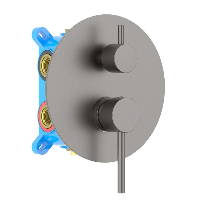 Смеситель для ванны и душа Aquatek Европа, оружейная сталь AQ1347BGM