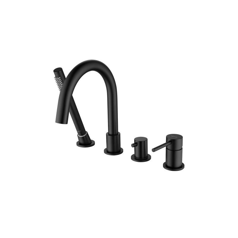 Душевой комплект на борт ванны Aquatek ЕВРОПА, черный матовый AQ1348MB