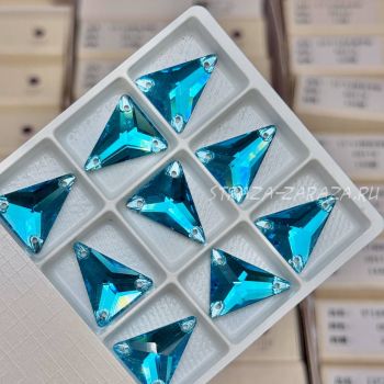 DeLuxe Пришивные Стразы Aquamarine Треугольник 18*21 мм