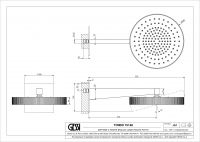 Верхний душ Gessi Incastri Rigato 75168 настенный длинный кронштейн схема 2