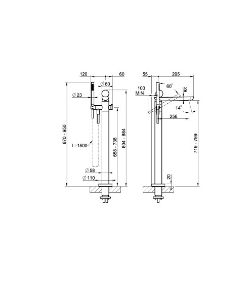 Смеситель для ванны Gessi Perle 74329 напольный с ручным душем и переключателем с вентилем из камня Onyx Cola ФОТО