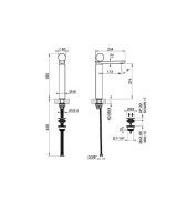 Смеситель для раковины Gessi Perle 74653 высокий с донным клапаном и вентилем из муранского стекла Pulegoso схема 2