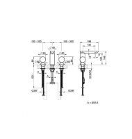 Смеситель для раковины Gessi Perle 74665 без донного клапана с вентилями-сферами из муранского стекла Pulegoso схема 2