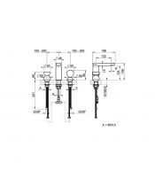 Смеситель для раковины Gessi Perle 74918 без донного клапана с металлическим вентилем-полусферой и вентилем-сферой из мрамора Emperador Dark схема 2