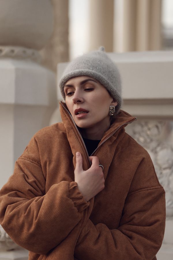 Бомбер вельветовый кэмел