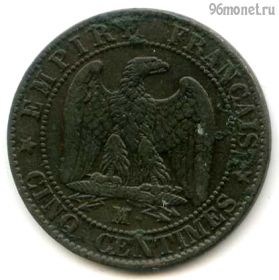 Франция 5 сантимов 1855 MA