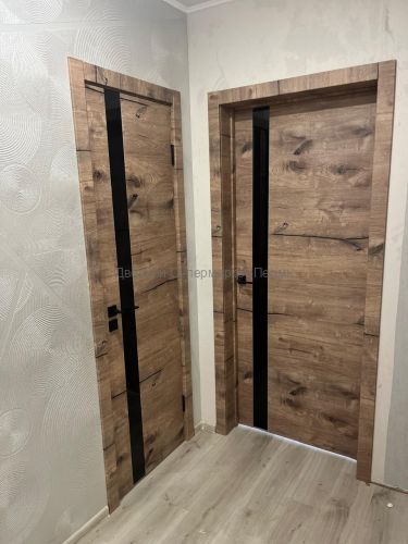 ПАЛЕРМО 45 ЧЁРНОЕ СТЕКЛО Дуб пацифик