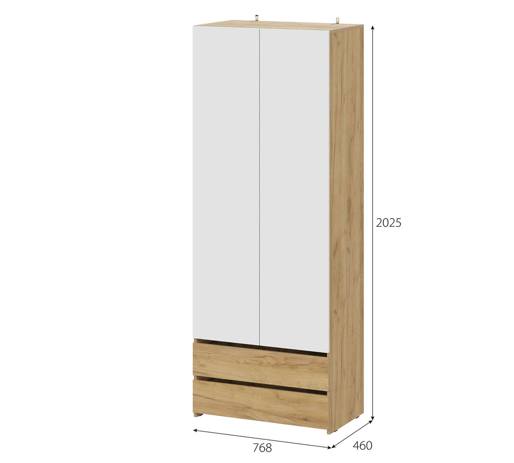 Шкаф 2х ств с ящиками Абрау