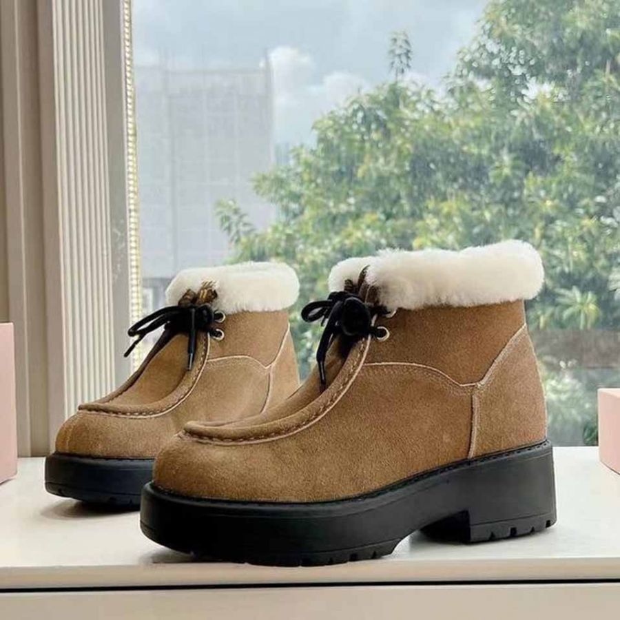 Ботинки PRADA с мехом Premium