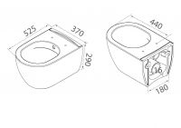 Подвесной унитаз Boheme Nero 961-SET-2-B с функцией биде и микролифтом черный матовый схема 2