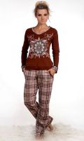 Женский домашний костюм с брюками и кофтой 22 [светло-коричневый]