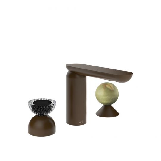 Смеситель для раковины Gessi Perle 74758 без донного клапана с вентилем-полусферой из муранского стекла Balloton и вентилем-сферой из камня Onyx Green схема 8 Смеситель для раковины Gessi Perle 74758 без донного клапана с вентилем-полусферой из муранского стекла Balloton и вентилем-сферой из камня Onyx Green схема 8