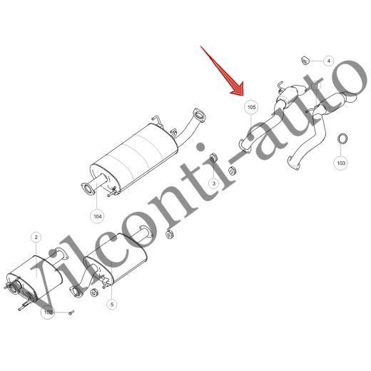 ТРУБА ВЫХЛОПНАЯ TANK 300 1203109XGW04A 100% ОРИГИНАЛ