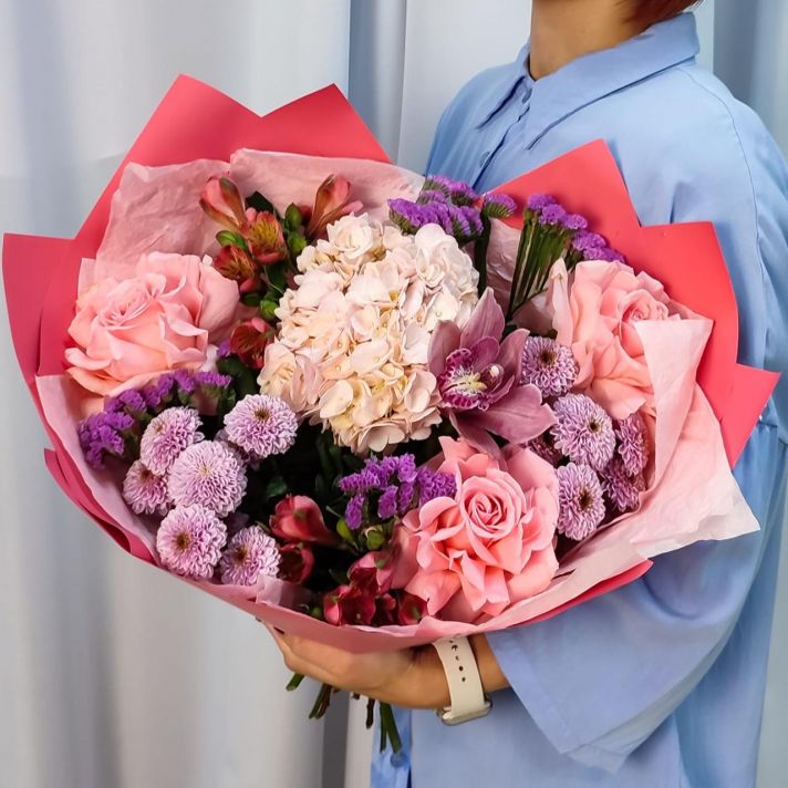 Букет с гортензией "Пломбир"