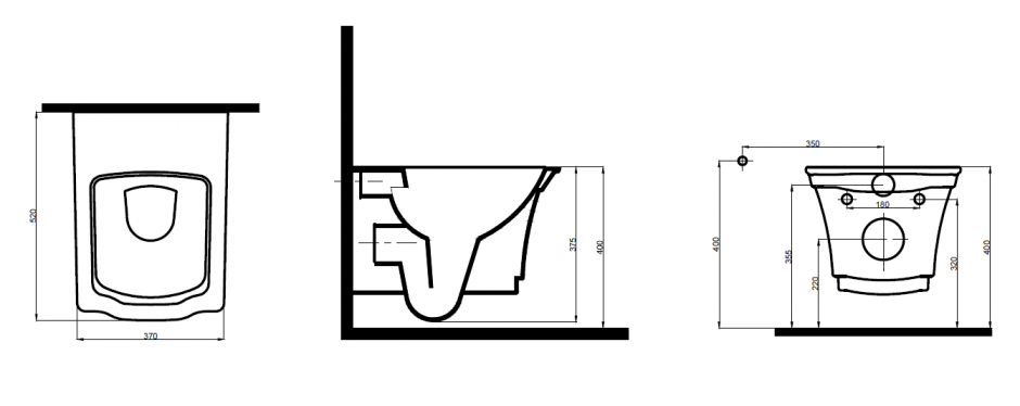 Подвесной унитаз безободковый Boheme Hermitage 951 ФОТО
