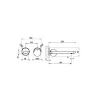 Смеситель для раковины Gessi Perle 74088 встраиваемый с металлическим вентилем-сферой схема 2