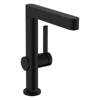 Смеситель для раковины Hansgrohe Finoris 76060670 с поворотным изливом и донным клапаном черный матовый схема 1