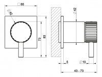Смеситель для душа Gessi Incastri 75061 встраиваемый на 1 выход схема 2 Смеситель для душа Gessi Incastri 75061 встраиваемый на 1 выход схема 2