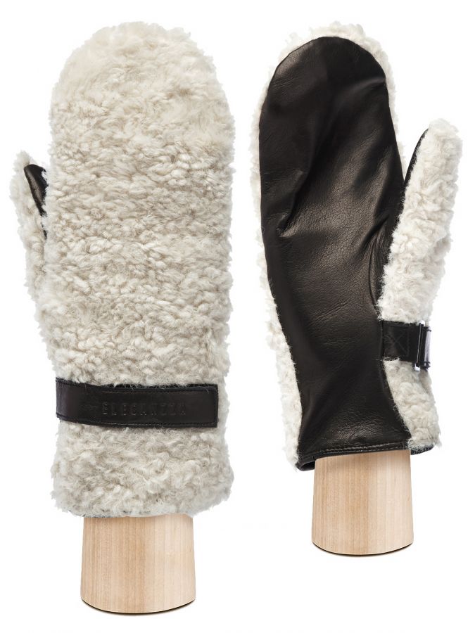 Рукавицы женские ш+каш. IS09501 beige/black ELEGANZZA