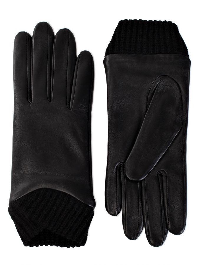 Перчатки женские 100% ш IS938 black ELEGANZZA