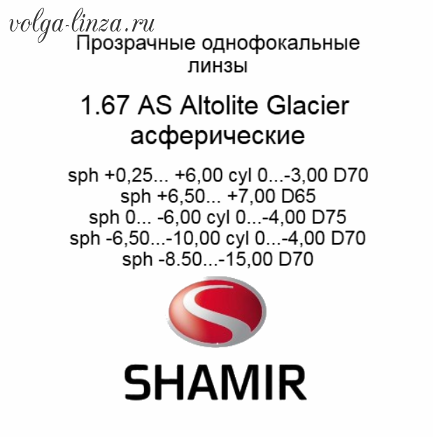 Shamir Altolite 1.67  AS Glacier