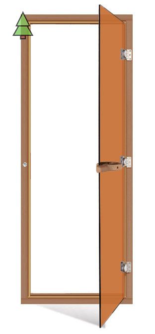 SAWO Дверь 7/19, бронза с порогом, 730-4SGD