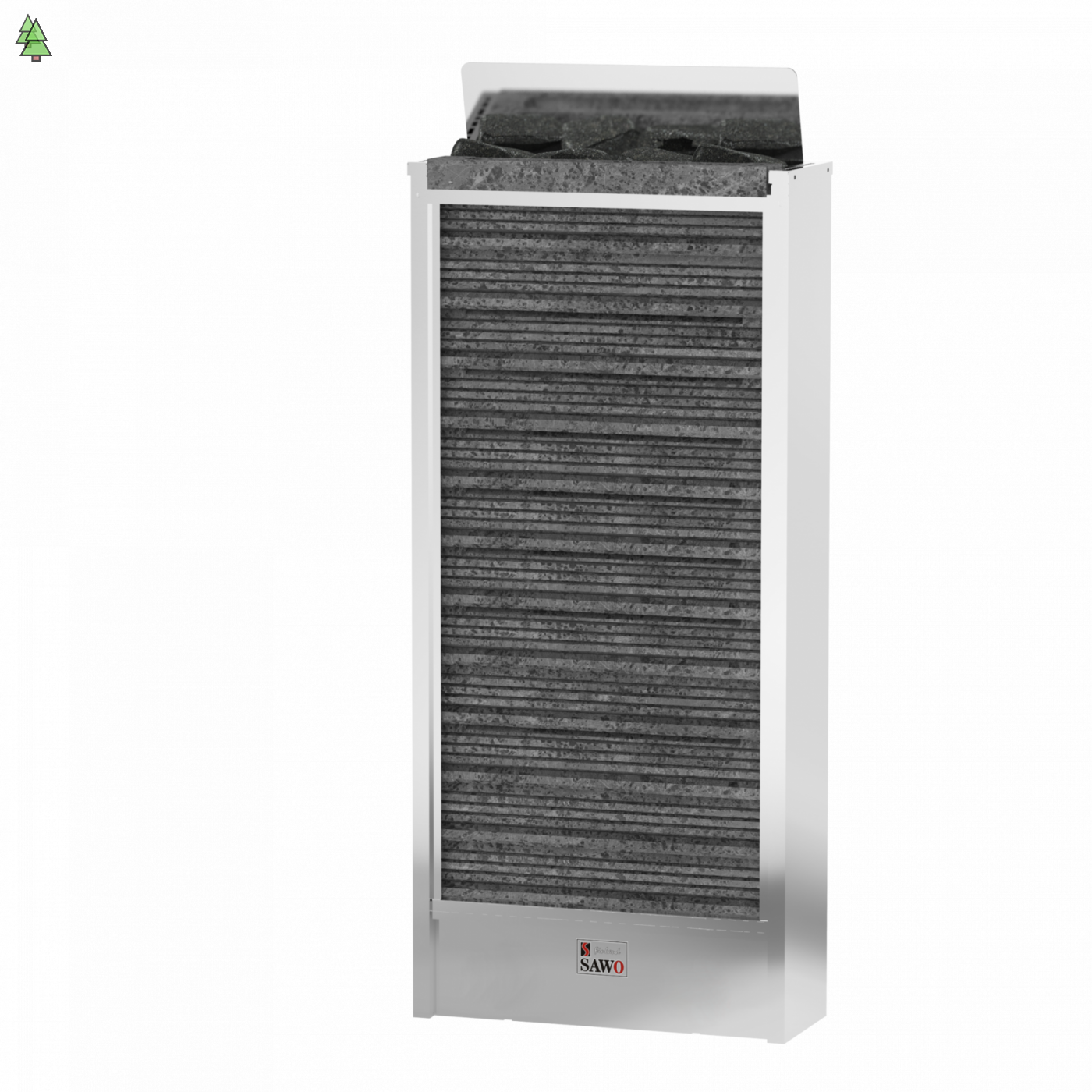 SAWO Электрическая печь Cirrus mini настенная, 3,0 кВт, нерж. сталь, талькохлорит, артикул CIR2-30NS-P, выносной пульт (пульт и блок мощности докупаются отдельно)