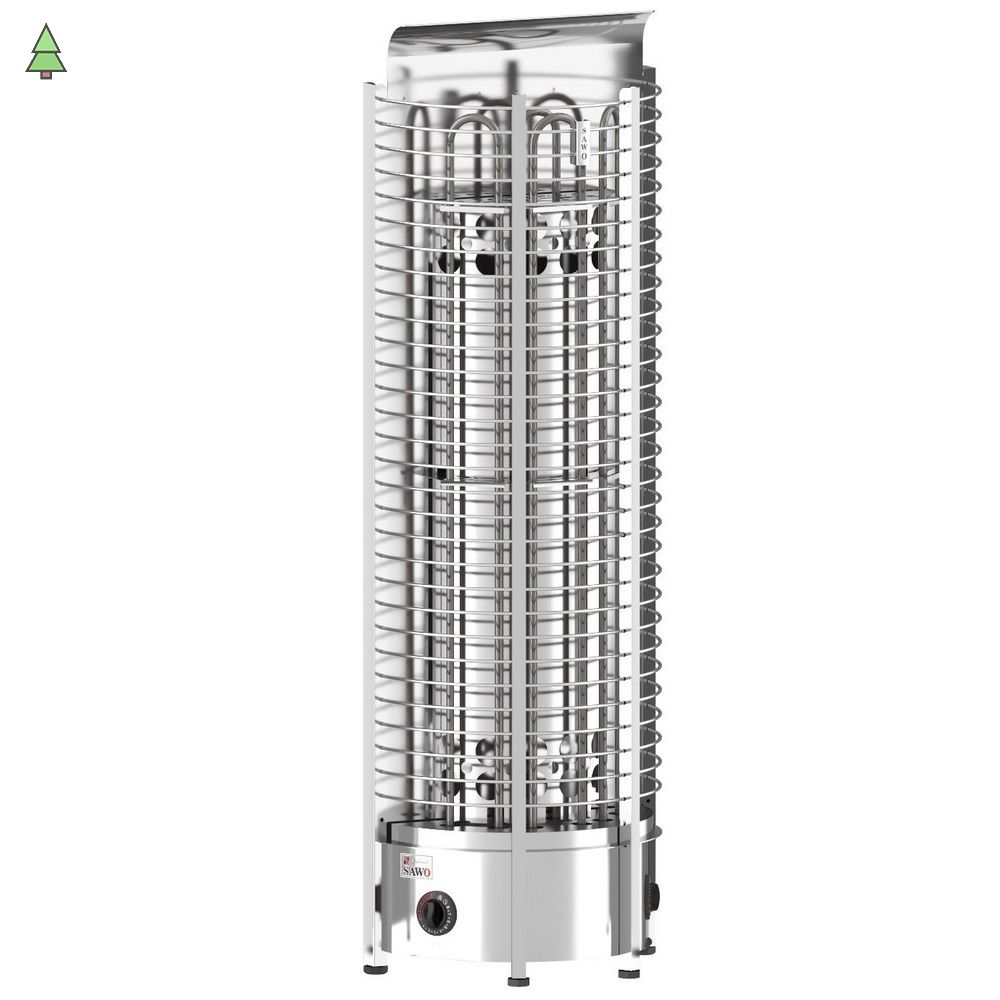 Электрическая печь SAWO Tower TH4-60NB-WL-P (6,0 кВт, напольная, встроен. пульт, нержавейка, пристенная)