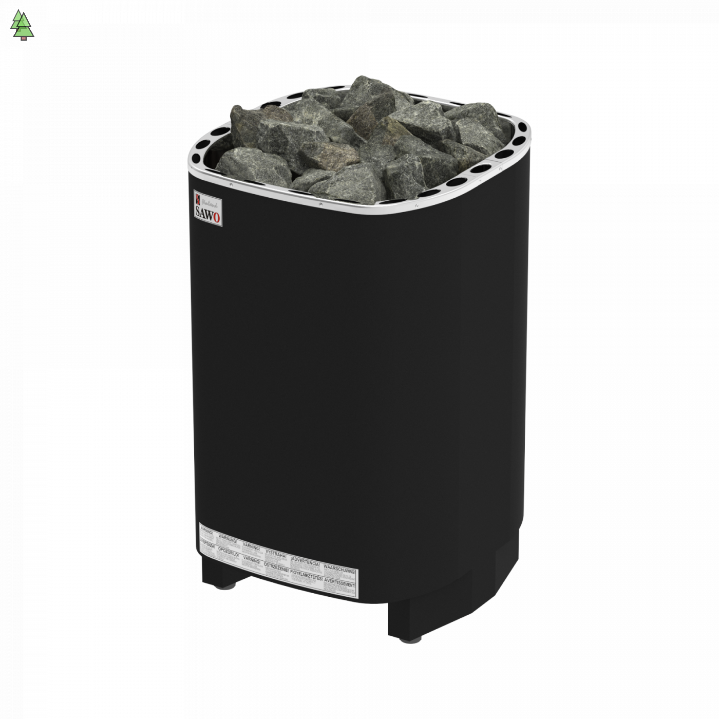 SAWO Электрическая печь Savonia напольная, 9,0 кВт, нерж. сталь, фибропокрытие, черная, артикул SAV-90NS-P-F, выносной пульт (пульт и блок мощности докупаются отдельно)