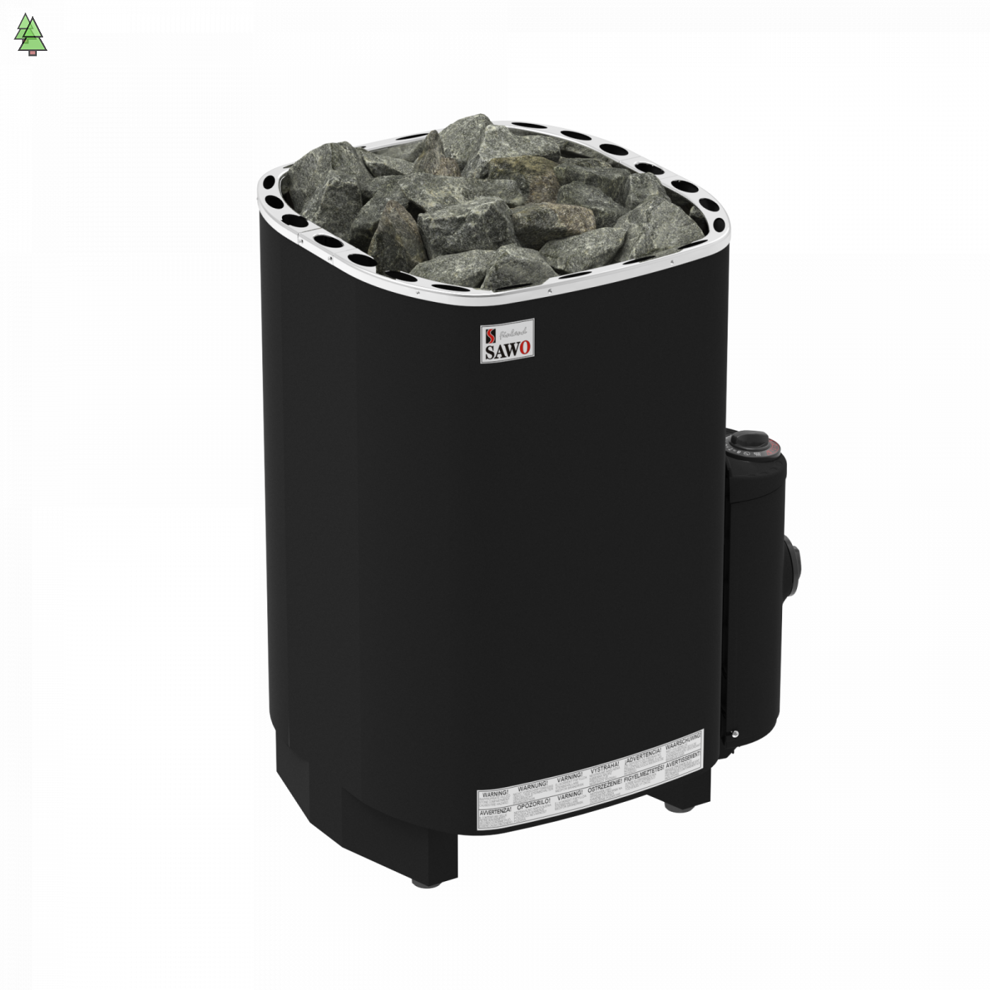 SAWO Электрическая печь Savonia напольная, с пультом, 9,0 кВт, нерж. сталь, фибропокрытие, черная, артикул SAV-90NB-P-F