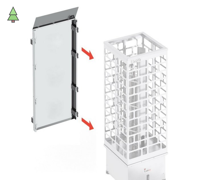 Защитное ограждение для печи Cubos SAWO CUB-PROCOV-WL (металл, пристенное)